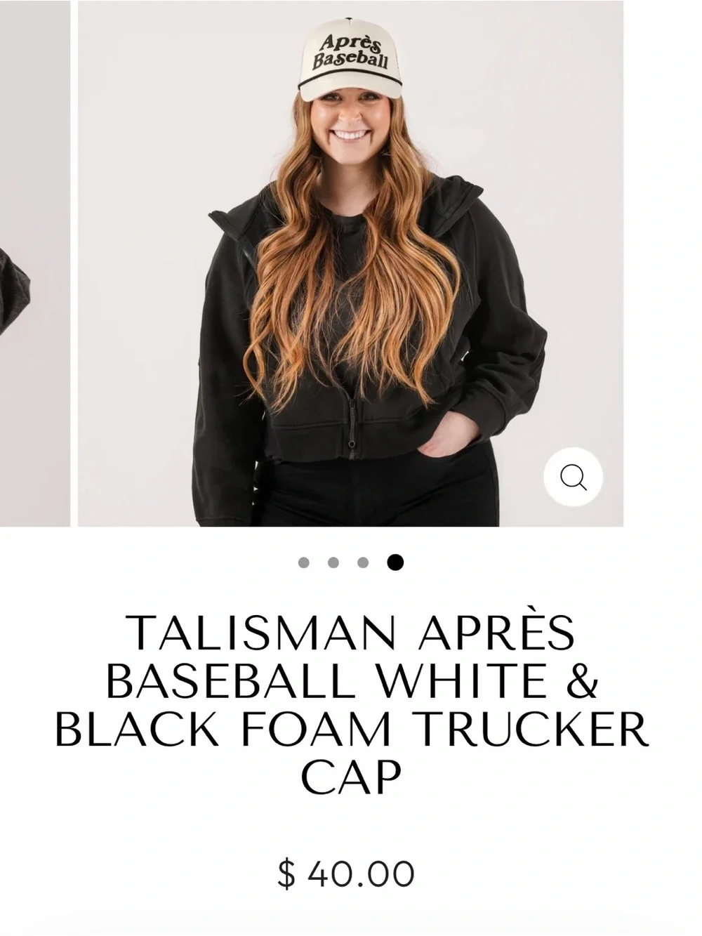 Après Baseball Foam Trucker Hat in White with Black Trim